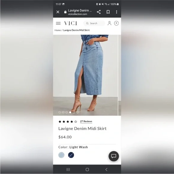 VICI Dark Wash Denim Skirt - Picture 7 of 10